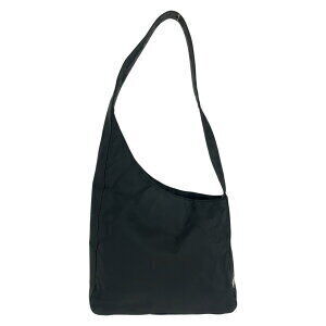 Prada plate Tessuto asymmetrical triangular shoulder bag black logo Nylon